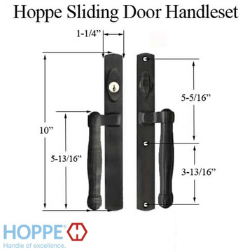 HOPPE HLS 9000 SLIDING DOOR HANDLE-SET, M574/2165N ACTIVE KEYED - MATTE BLACK